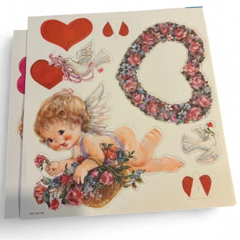 VTG 80s Cherub Valentines Day Hanging Paper Decorations Unused Coquette